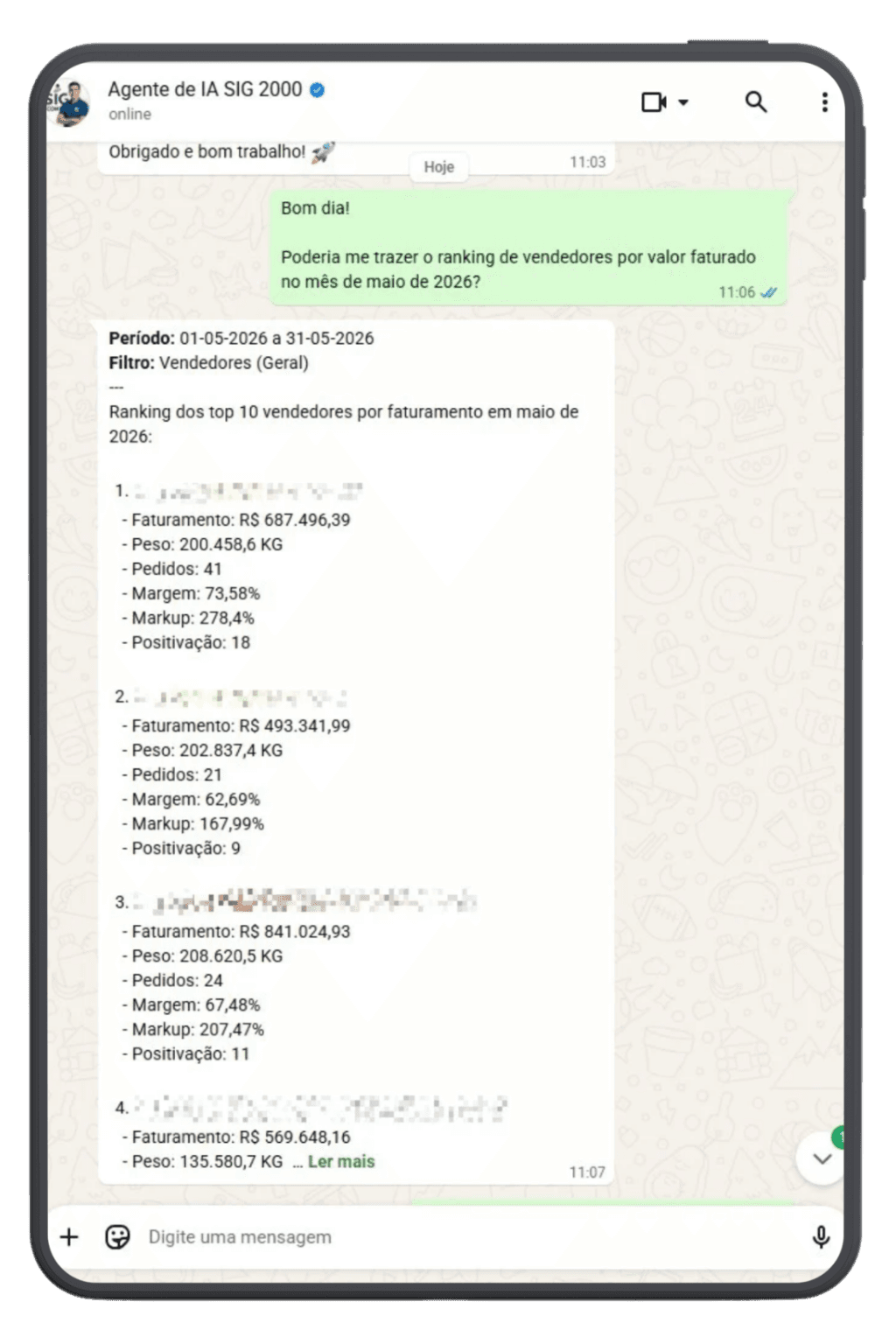 Agente de IA SIG 2000 — consulta de pedidos no WhatsApp
